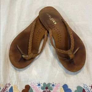 J/SLIDES Tan Braided Sandals Casual Comfort